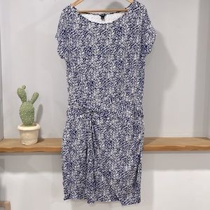 Blue and White Patterned Women's Dress